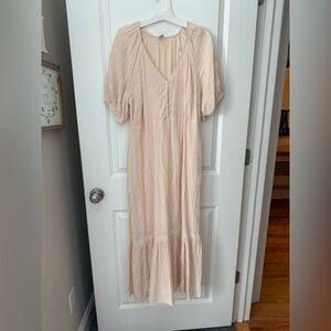 Elegant Peach Maxi Dress